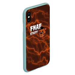 Чехол iPhone XS Max матовый Five Nights At Freddys - молнии, цвет: 3D-мятный — фото 2