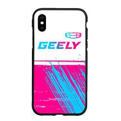 Чехол iPhone XS Max матовый Geely Auto Neon Gradient, цвет: 3D-черный