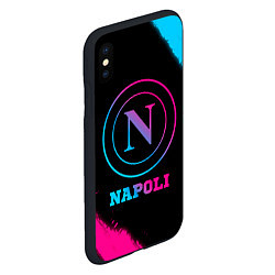 Чехол iPhone XS Max матовый Napoli FC Neon Gradient, цвет: 3D-черный — фото 2