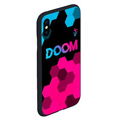 Чехол iPhone XS Max матовый Doom Neon Gradient, цвет: 3D-черный — фото 2