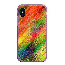 Чехол iPhone XS Max матовый Rainbow inclusions, цвет: 3D-фиолетовый