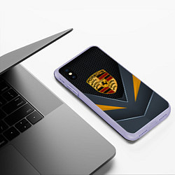 Чехол iPhone XS Max матовый ПОРШЕ : Премиум броня, цвет: 3D-светло-сиреневый — фото 2