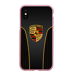 Чехол iPhone XS Max матовый PORSCHE - ГОНОЧНАЯ УНИФОРМА, цвет: 3D-розовый