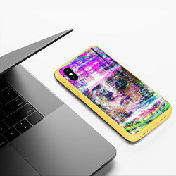 Чехол iPhone XS Max матовый Девушка в круглых очках, цвет: 3D-желтый — фото 2