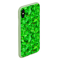 Чехол iPhone XS Max матовый Зелёные листья - текстура, цвет: 3D-салатовый — фото 2