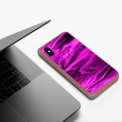 Чехол iPhone XS Max матовый Розово-пурпурный закат, цвет: 3D-коричневый — фото 2