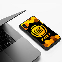 Чехол iPhone XS Max матовый Fiat - Gold Gradient, цвет: 3D-черный — фото 2