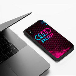 Чехол iPhone XS Max матовый Audi - neon gradient, цвет: 3D-черный — фото 2