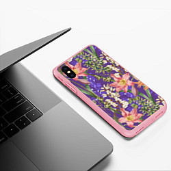 Чехол iPhone XS Max матовый Яркий Цветочный Сад, цвет: 3D-баблгам — фото 2