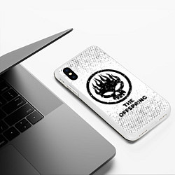 Чехол iPhone XS Max матовый The Offspring с потертостями на светлом фоне, цвет: 3D-белый — фото 2