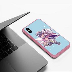 Чехол iPhone XS Max матовый Рег и Фапута из аниме Made in Abyss, цвет: 3D-малиновый — фото 2