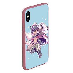 Чехол iPhone XS Max матовый Рег и Фапута из аниме Made in Abyss, цвет: 3D-малиновый — фото 2