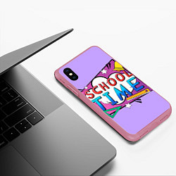 Чехол iPhone XS Max матовый School time, цвет: 3D-малиновый — фото 2