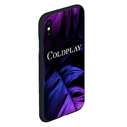 Чехол iPhone XS Max матовый Coldplay neon monstera, цвет: 3D-черный — фото 2