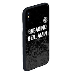 Чехол iPhone XS Max матовый Breaking Benjamin glitch на темном фоне: символ св, цвет: 3D-черный — фото 2