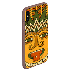 Чехол iPhone XS Max матовый Polynesian tiki CHILLING, цвет: 3D-коричневый — фото 2