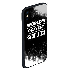 Чехол iPhone XS Max матовый Worlds okayest psychologist - dark, цвет: 3D-черный — фото 2