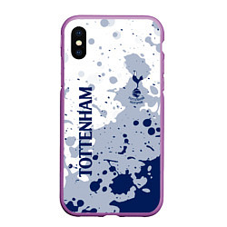 Чехол iPhone XS Max матовый Tottenham hotspur Брызги красок, цвет: 3D-фиолетовый