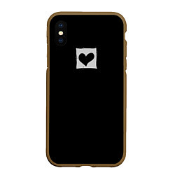 Чехол iPhone XS Max матовый Пустое сердце - заплатка, цвет: 3D-коричневый