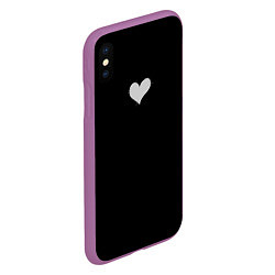Чехол iPhone XS Max матовый Сердце - заплатка, цвет: 3D-фиолетовый — фото 2