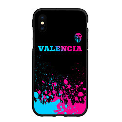 Чехол iPhone XS Max матовый Valencia - neon gradient: символ сверху, цвет: 3D-черный