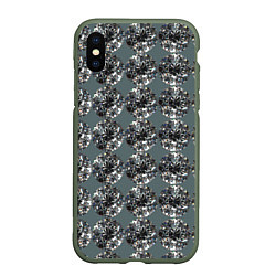 Чехол iPhone XS Max матовый Бриллианты - текстура, цвет: 3D-темно-зеленый