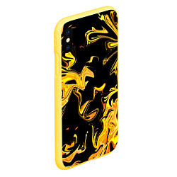 Чехол iPhone XS Max матовый Огненная лава флюид, цвет: 3D-желтый — фото 2