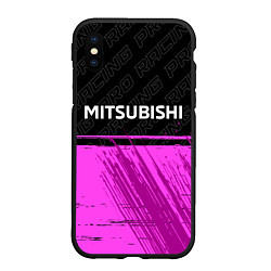 Чехол iPhone XS Max матовый Mitsubishi pro racing: символ сверху, цвет: 3D-черный