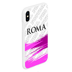 Чехол iPhone XS Max матовый Roma pro football: символ сверху, цвет: 3D-белый — фото 2