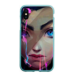 Чехол iPhone XS Max матовый Jinx портрет - Аркейн League of legends, цвет: 3D-мятный