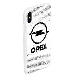 Чехол iPhone XS Max матовый Opel с потертостями на светлом фоне, цвет: 3D-белый — фото 2