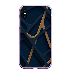 Чехол iPhone XS Max матовый Абстрактный фон сетка, цвет: 3D-сиреневый