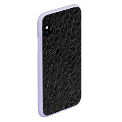 Чехол iPhone XS Max матовый Имитация кожи - паттерн, цвет: 3D-светло-сиреневый — фото 2