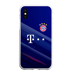 Чехол iPhone XS Max матовый Bayern munchen Абстракция, цвет: 3D-белый