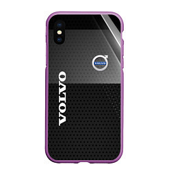 Чехол iPhone XS Max матовый Volvo Абстракция, цвет: 3D-фиолетовый