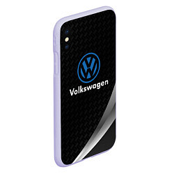Чехол iPhone XS Max матовый Volkswagen абстракция, цвет: 3D-светло-сиреневый — фото 2