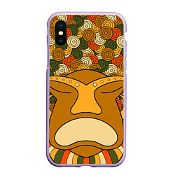 Чехол iPhone XS Max матовый Polynesian tiki SERENE, цвет: 3D-светло-сиреневый