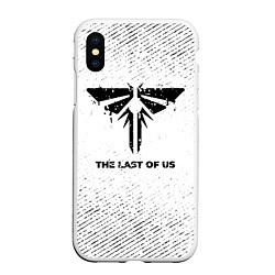 Чехол iPhone XS Max матовый The Last Of Us с потертостями на светлом фоне, цвет: 3D-белый