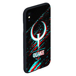 Чехол iPhone XS Max матовый Quake в стиле glitch и баги графики на темном фоне, цвет: 3D-черный — фото 2