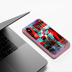 Чехол iPhone XS Max матовый Авангардная композиция - вертушка, цвет: 3D-малиновый — фото 2