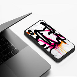 Чехол iPhone XS Max матовый Крупные граффити узоры, цвет: 3D-черный — фото 2