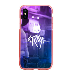 Чехол iPhone XS Max матовый Stray - мордочка - neon, цвет: 3D-баблгам