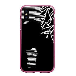 Чехол iPhone XS Max матовый Joy Division - неровность горы, цвет: 3D-малиновый