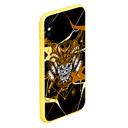 Чехол iPhone XS Max матовый Золотая маска демона, цвет: 3D-желтый — фото 2
