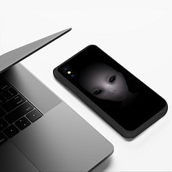 Чехол iPhone XS Max матовый Взгляд пришельца, цвет: 3D-черный — фото 2