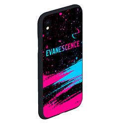 Чехол iPhone XS Max матовый Evanescence - neon gradient: символ сверху, цвет: 3D-черный — фото 2
