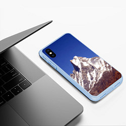 Чехол iPhone XS Max матовый Мачапучаре, священная гора - дом бога Шивы, закрыт, цвет: 3D-голубой — фото 2
