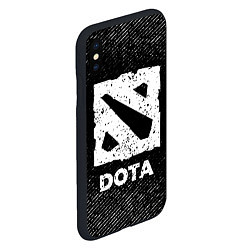 Чехол iPhone XS Max матовый Dota с потертостями на темном фоне, цвет: 3D-черный — фото 2