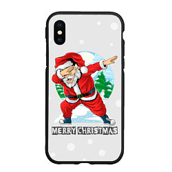 Чехол iPhone XS Max матовый Dab Santa Merry Christmas, цвет: 3D-черный