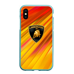 Чехол iPhone XS Max матовый Lamborghini - яркая абстракция, цвет: 3D-мятный